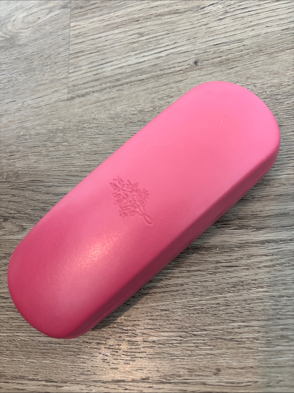 Pink Jenny Lynn Tooled Faux Leather Hard Shell Felt Lined Eyeglass Case